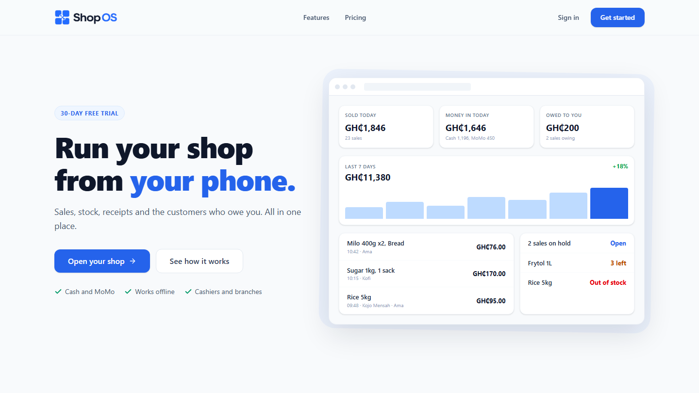 ShopOS website